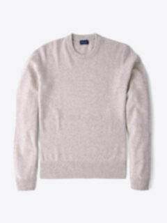 Wheat Cobble Stitch Cashmere Crewneck Sweater Product Thumbnail 1