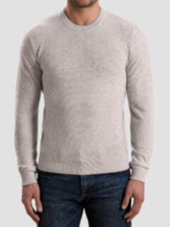 Wheat Cobble Stitch Cashmere Crewneck Sweater Product Thumbnail 5