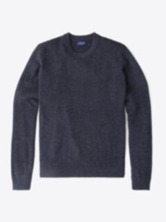 Charcoal Cobble Stitch Cashmere Crewneck Sweater Product Thumbnail 1