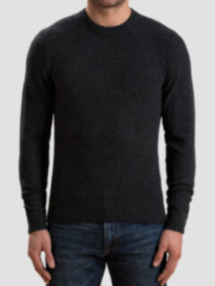 Charcoal Cobble Stitch Cashmere Crewneck Sweater Product Thumbnail 5