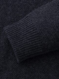 Charcoal Cobble Stitch Cashmere Crewneck Sweater Product Thumbnail 4