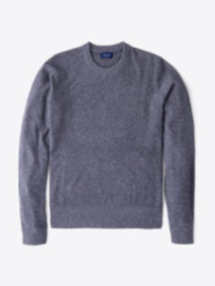 Grey Cobble Stitch Cashmere Crewneck Sweater Product Thumbnail 1