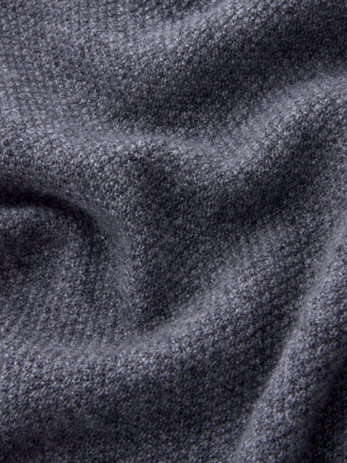 Grey Cobble Stitch Cashmere Crewneck Sweater