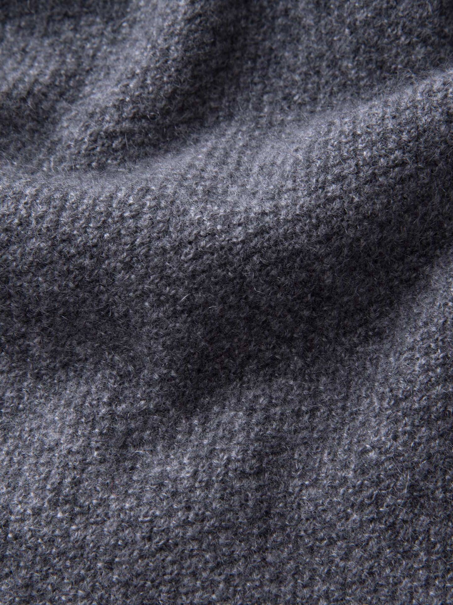 Grey Cobble Stitch Cashmere Turtleneck Sweater by Proper Cloth
