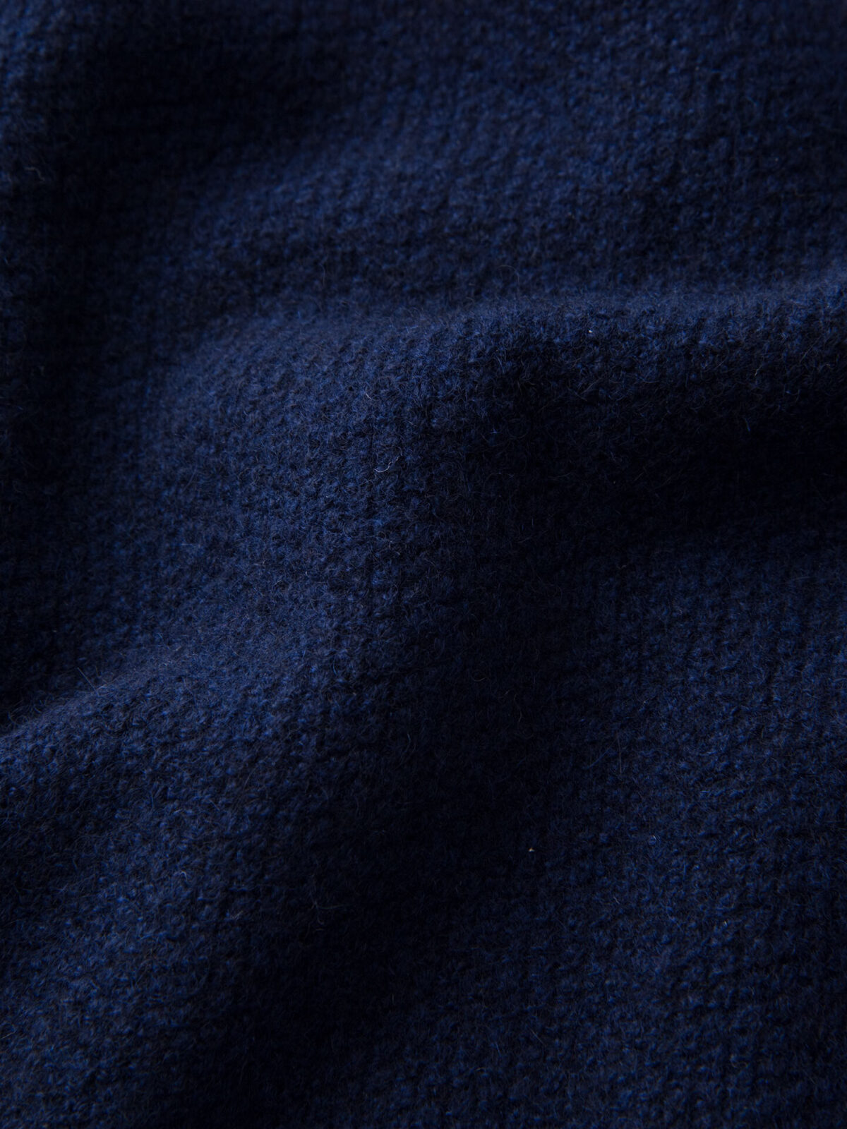 Navy Cobble Stitch Cashmere Turtleneck Sweater
