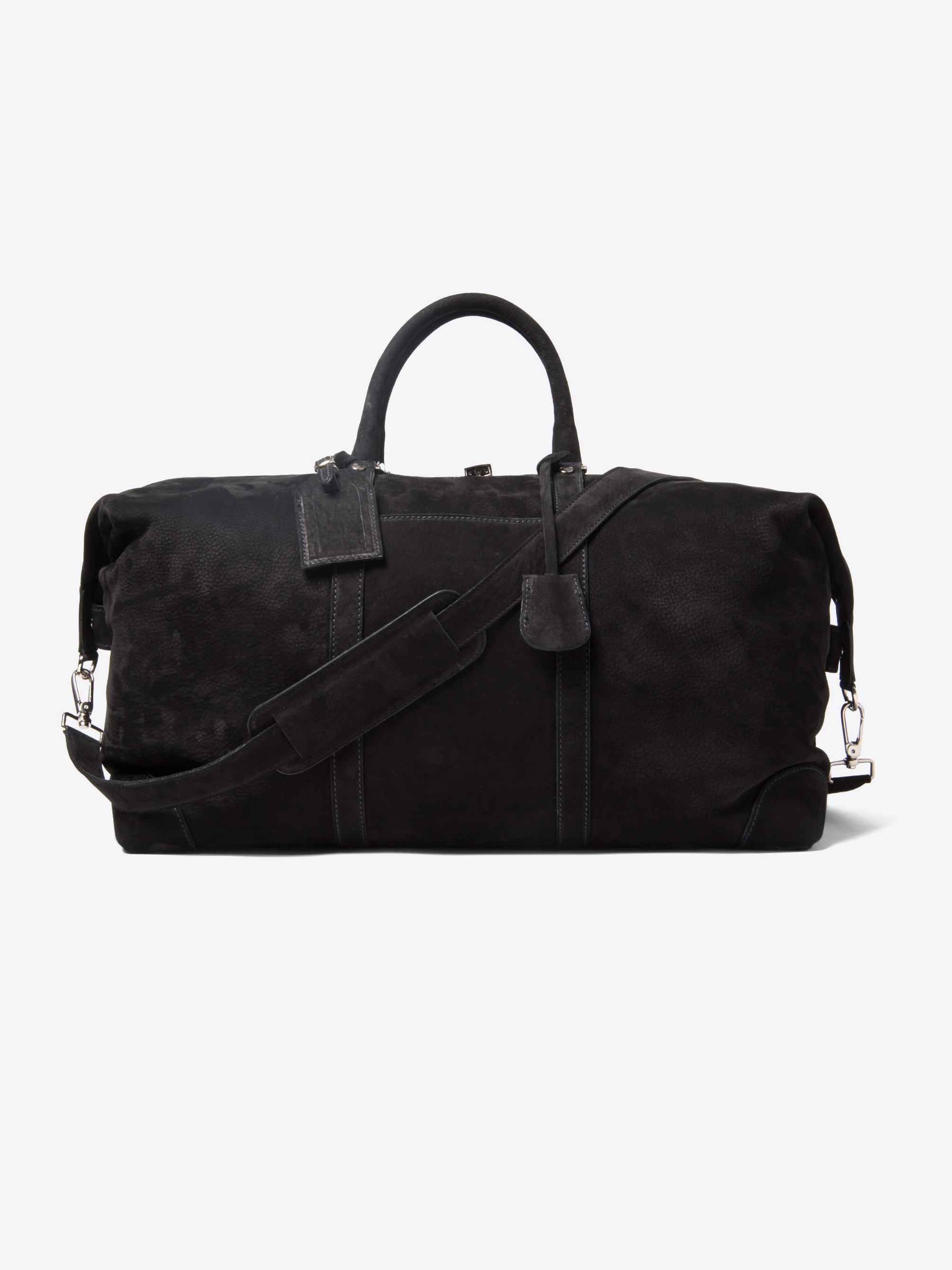 Zoom Image of Italian Black Nubuck Duffle Bag
