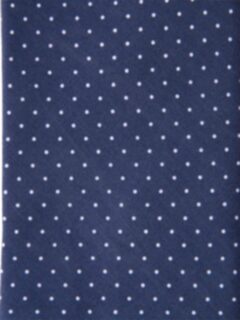 Navy and White Printed Pindot Tie Product Thumbnail 3