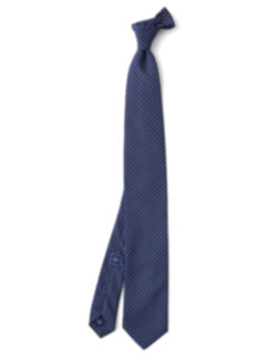 Navy and White Printed Pindot Tie Product Thumbnail 2