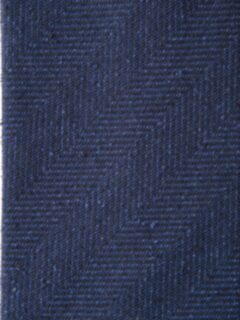 Navy Herringbone Raw Silk Tie Product Thumbnail 3