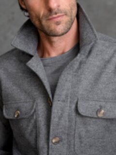Grey Wool and Cashmere Knit Overshirt Product Thumbnail 5