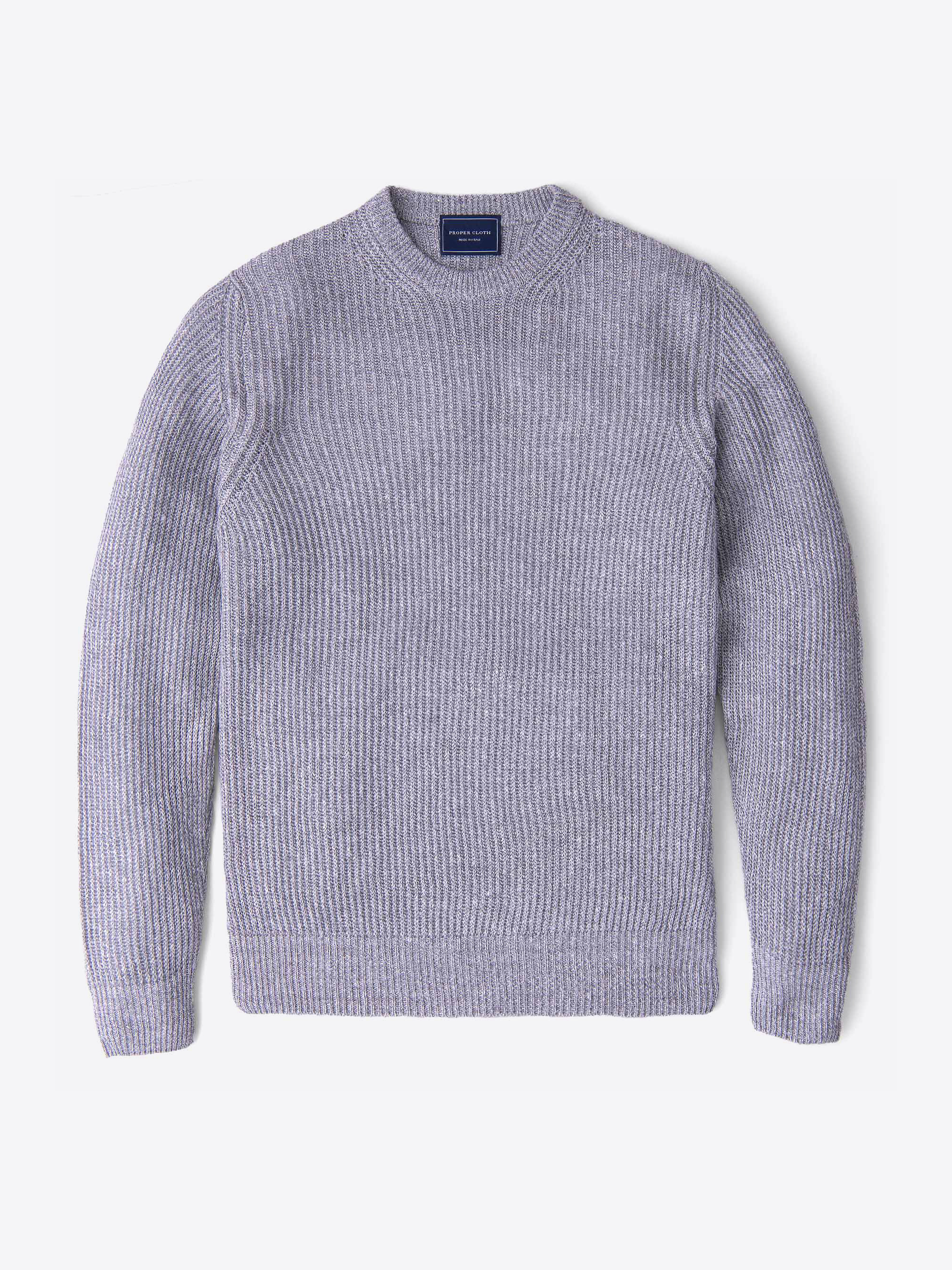 Zoom Image of Amalfi Grey Cotton and Linen Sweater
