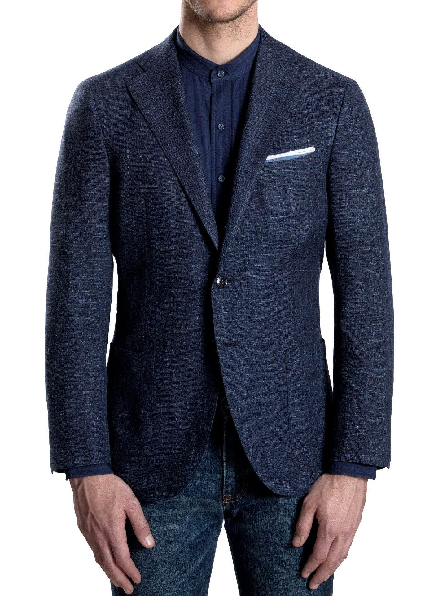 Hudson Navy Slub Weave Jacket by Proper Cloth