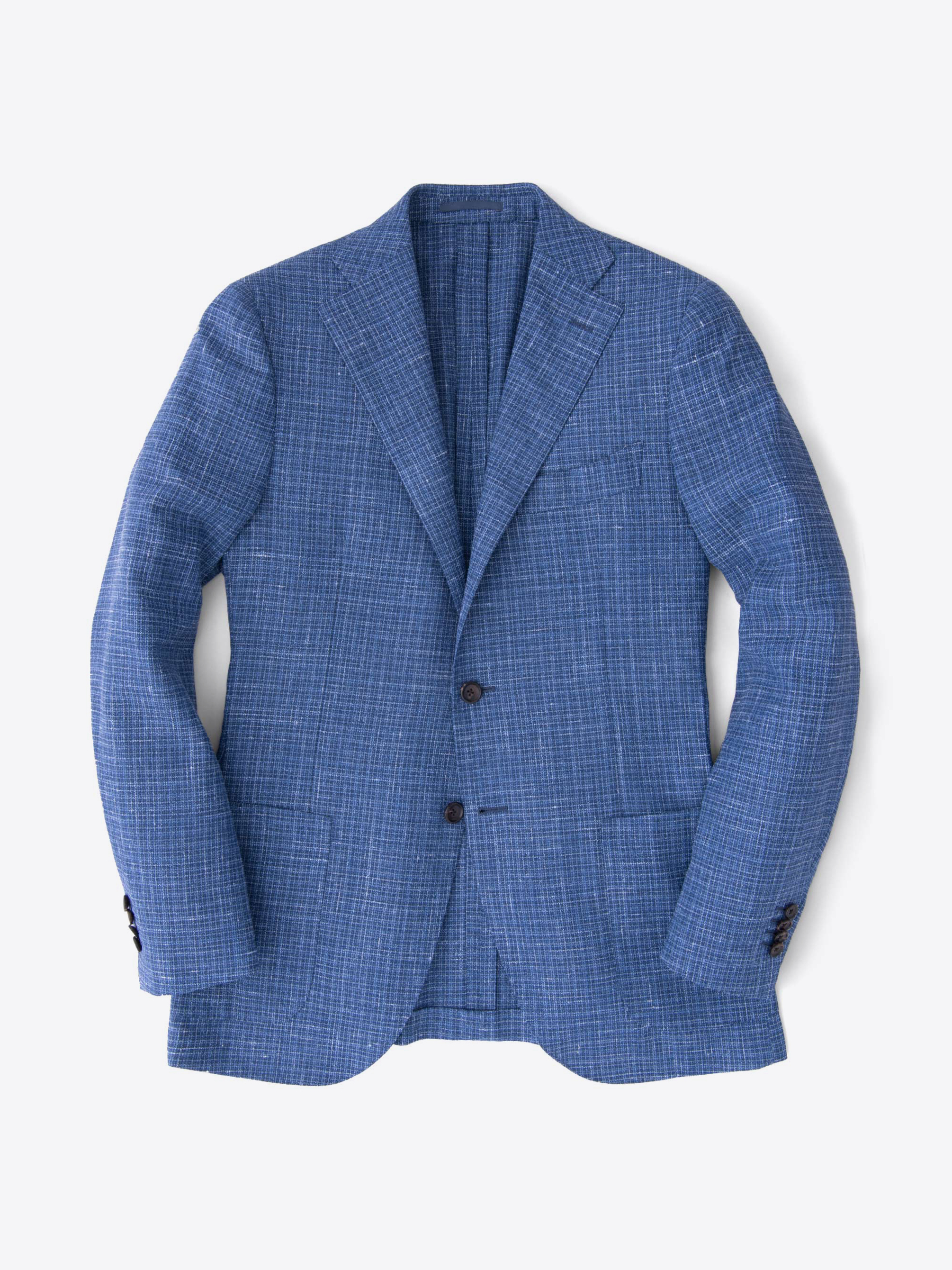 Zoom Image of Hudson Ocean Blue Textured Micro Check Jacket