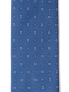 Ocean Blue Grey and Light Blue Small Foulard Print Tie Product Thumbnail 3
