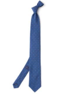 Ocean Blue Grey and Light Blue Small Foulard Print Tie Product Thumbnail 2