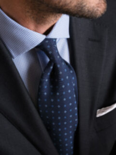 Slate Blue Foulard Print Tie Product Thumbnail 5