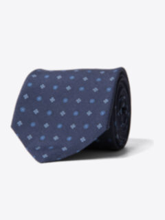 Slate Blue Foulard Print Tie Product Thumbnail 1