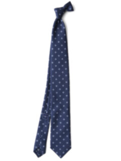 Navy and Grey Silk Foulard Tie Product Thumbnail 2