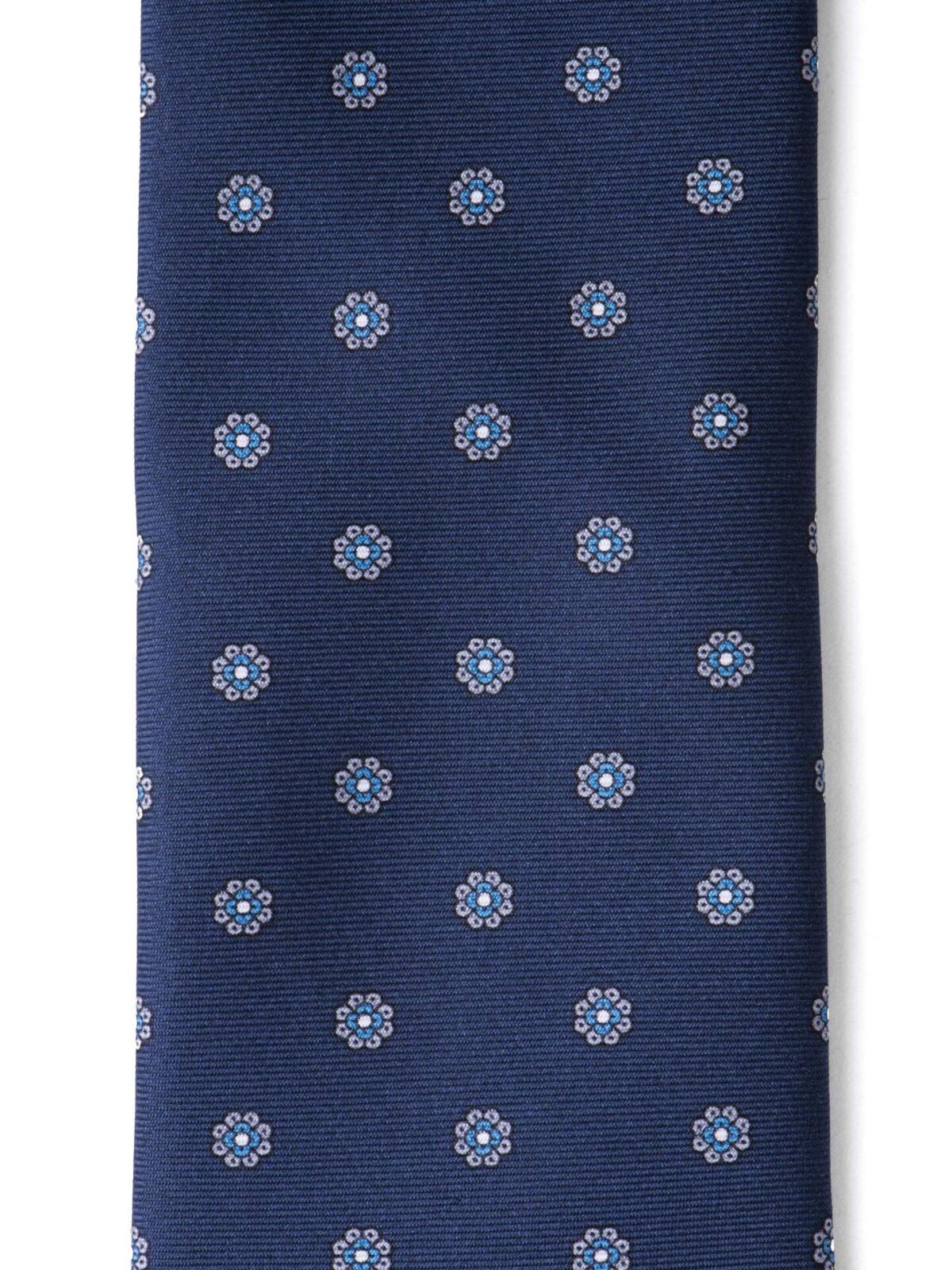 Navy and Grey Silk Foulard Tie
