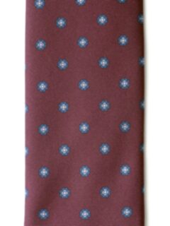 Burgundy and Blue Silk Foulard Tie Product Thumbnail 3