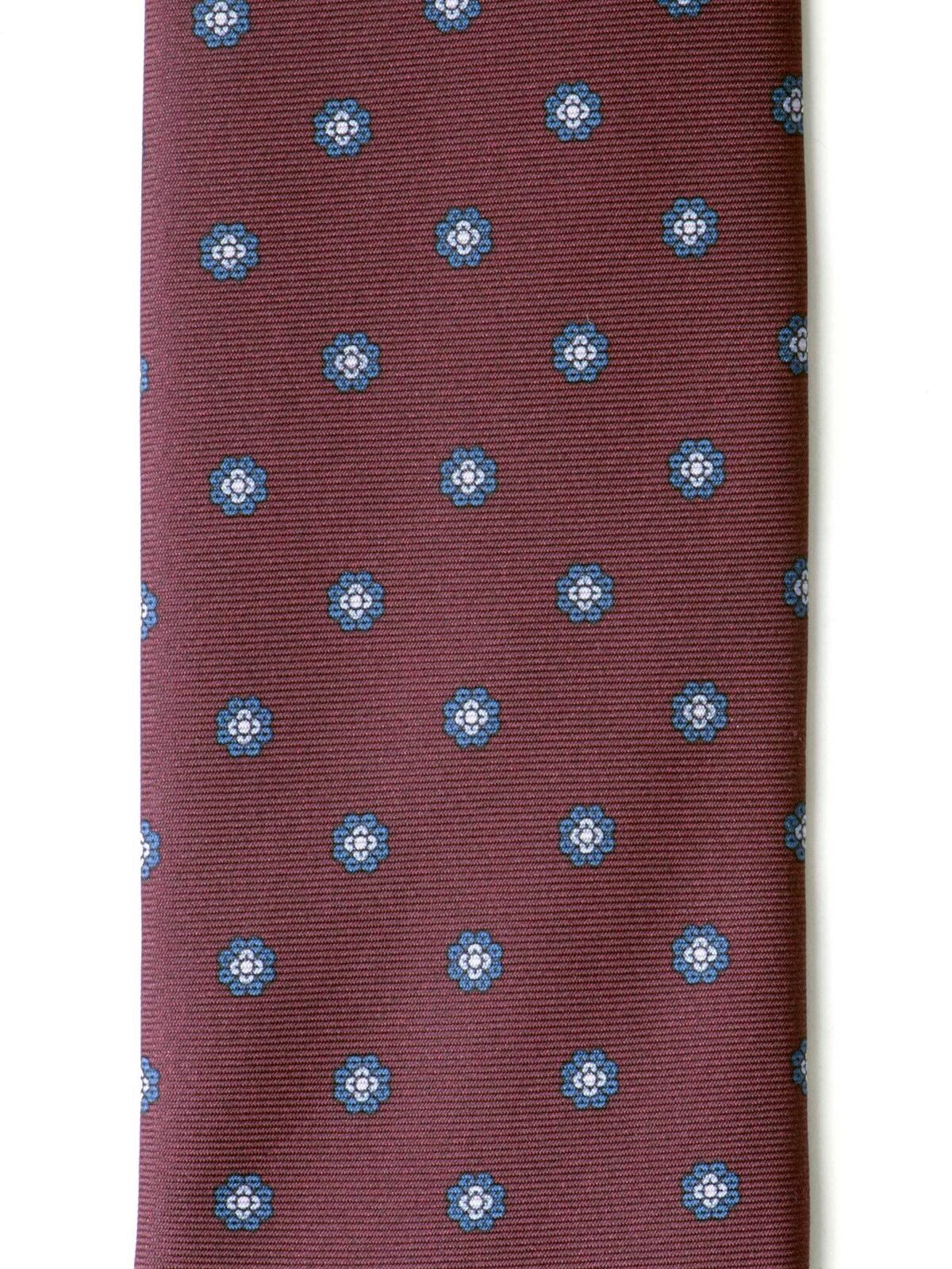 Burgundy and Blue Silk Foulard Tie