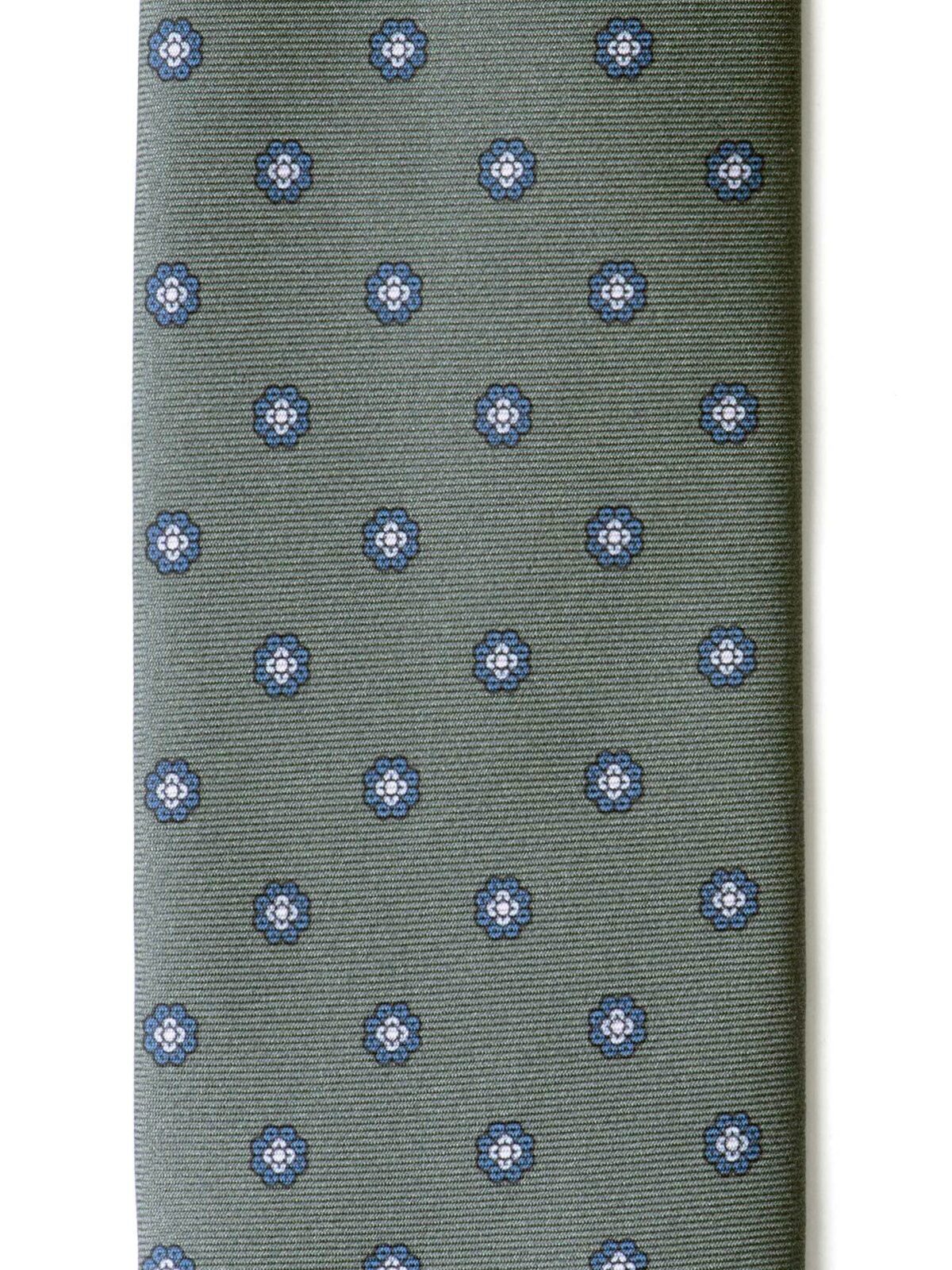 Fatigue Blue and Grey Silk Foulard Tie