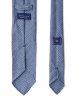 Slate Blue Glen Plaid Linen Tie Product Thumbnail 4