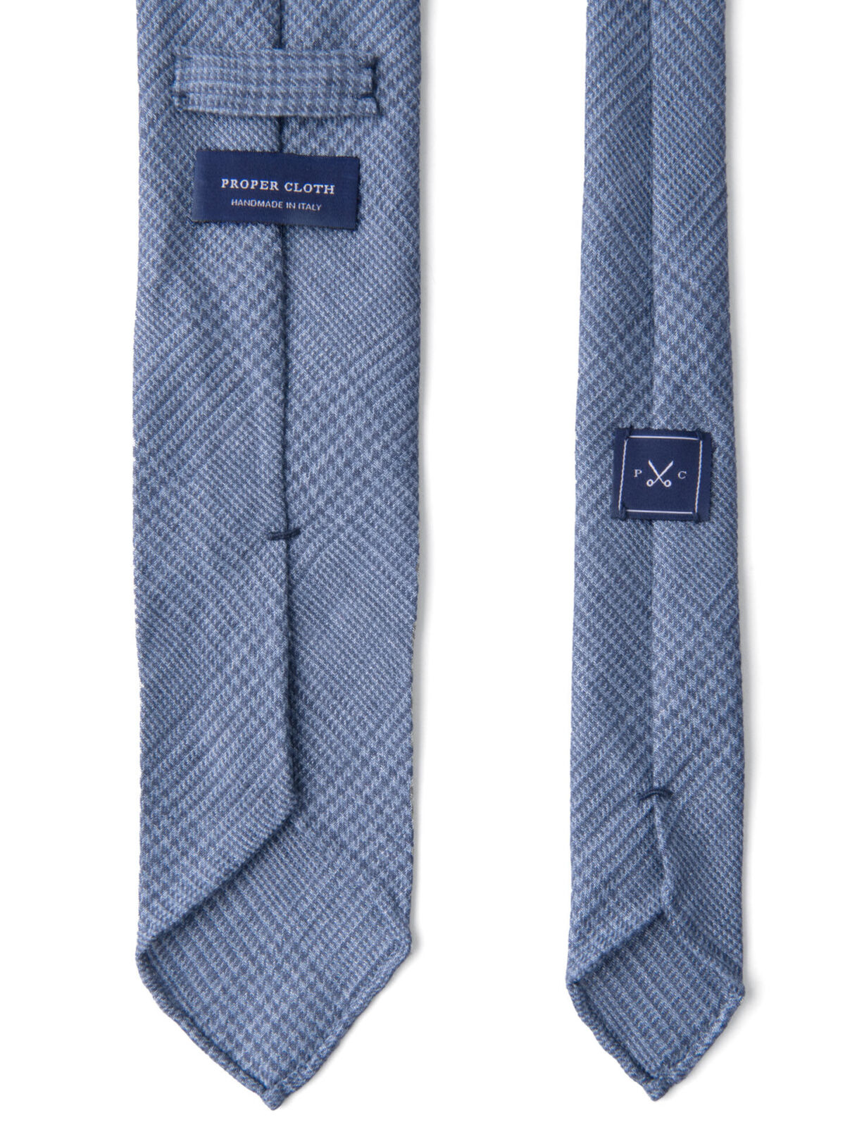 Slate Blue Glen Plaid Linen Tie