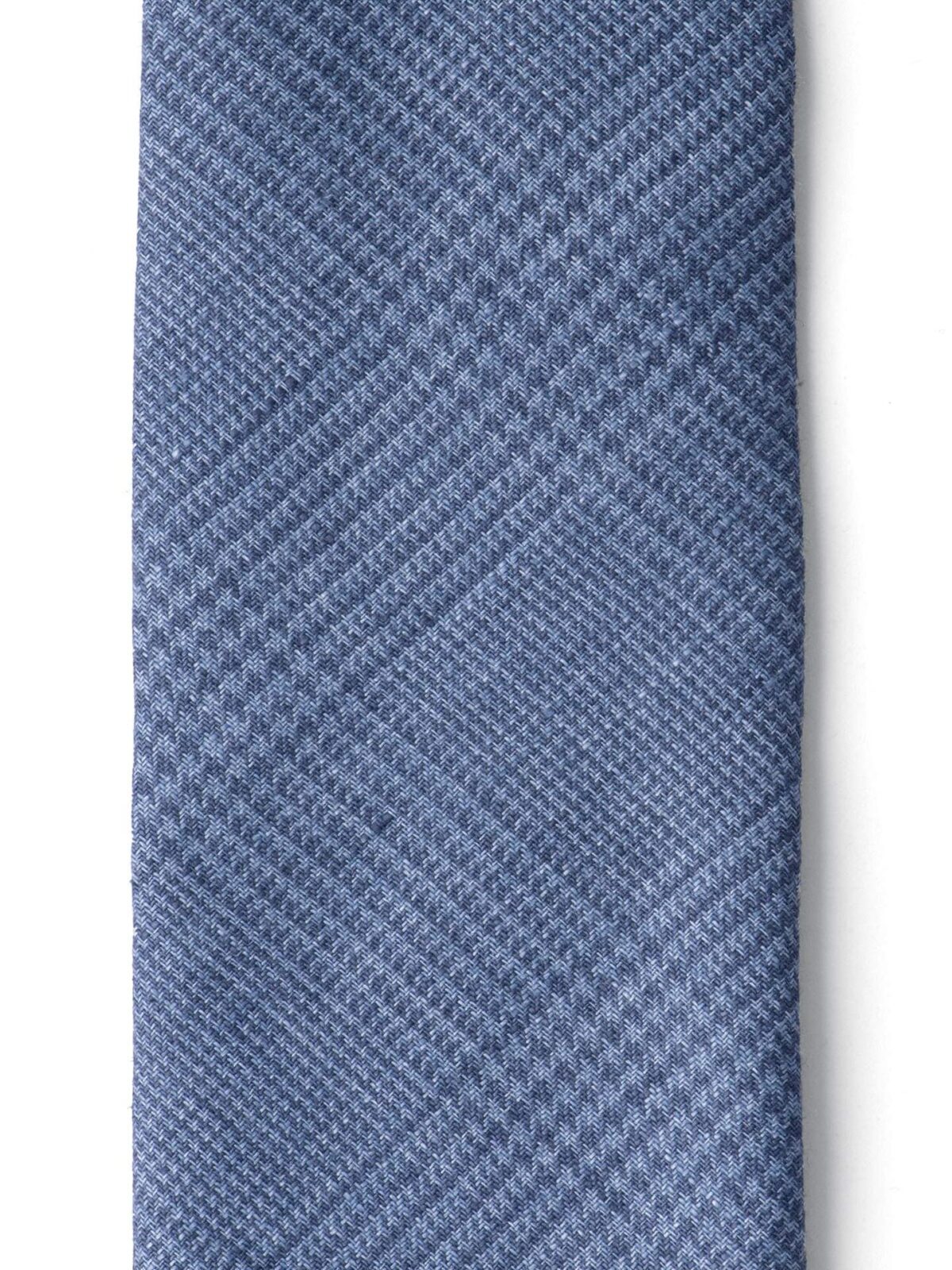 Slate Blue Glen Plaid Linen Tie
