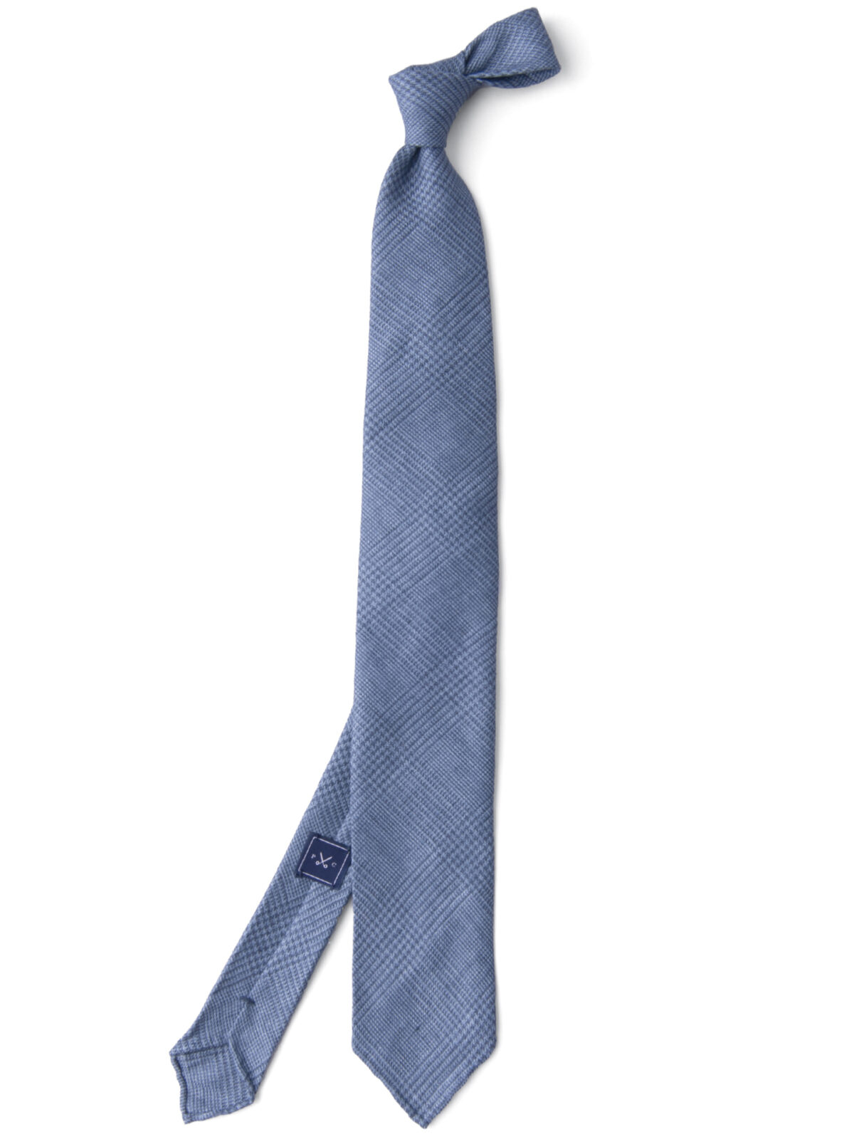 Slate Blue Glen Plaid Linen Tie