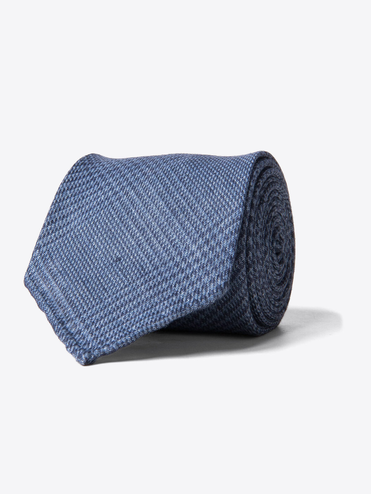 Slate Blue Glen Plaid Linen Tie
