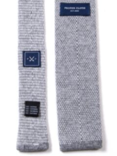 Torino Grey Cashmere Knit Tie Product Thumbnail 5