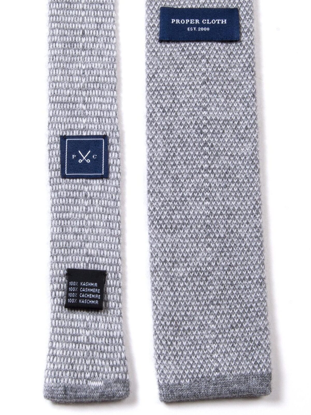 Torino Grey Cashmere Knit Tie