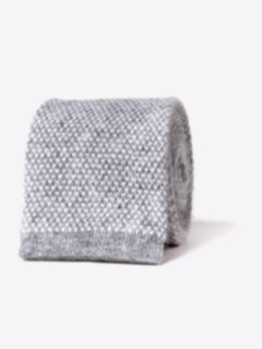Torino Grey Cashmere Knit Tie Product Thumbnail 1