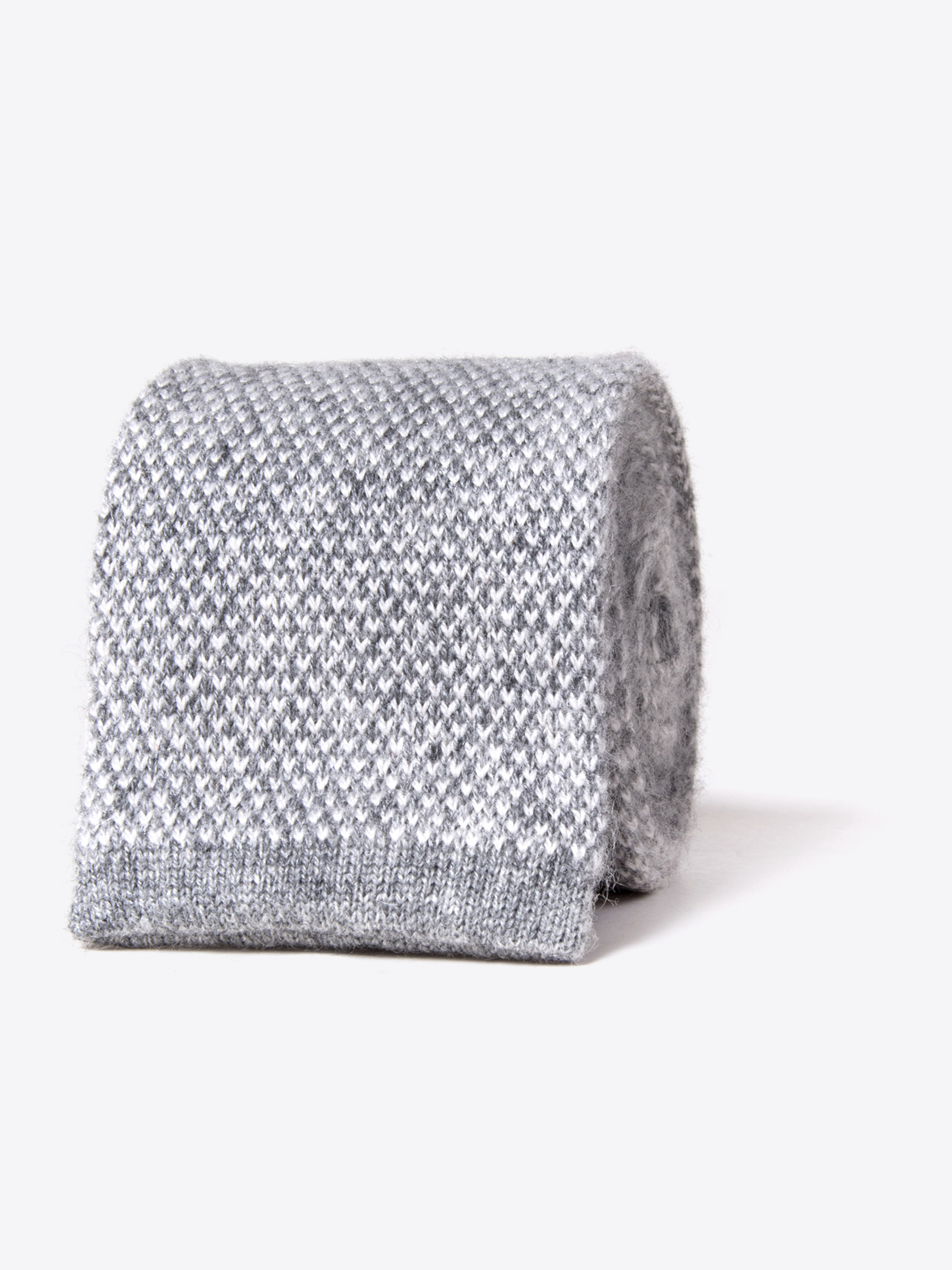 Zoom Image of Torino Grey Cashmere Knit Tie