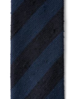 Midnight and Navy Striped Shantung Grenadine Tie Product Thumbnail 3