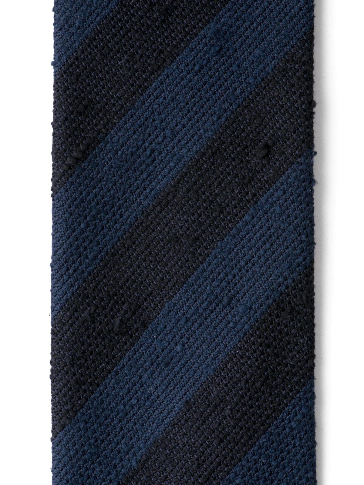 Midnight and Navy Striped Shantung Grenadine Tie