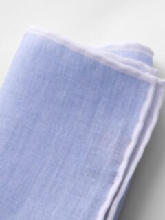 Sky Blue Tipped Linen Pocket Square Product Thumbnail 2