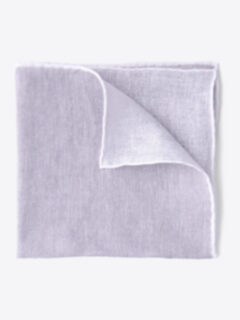 Grey Tipped Linen Pocket Square Product Thumbnail 1