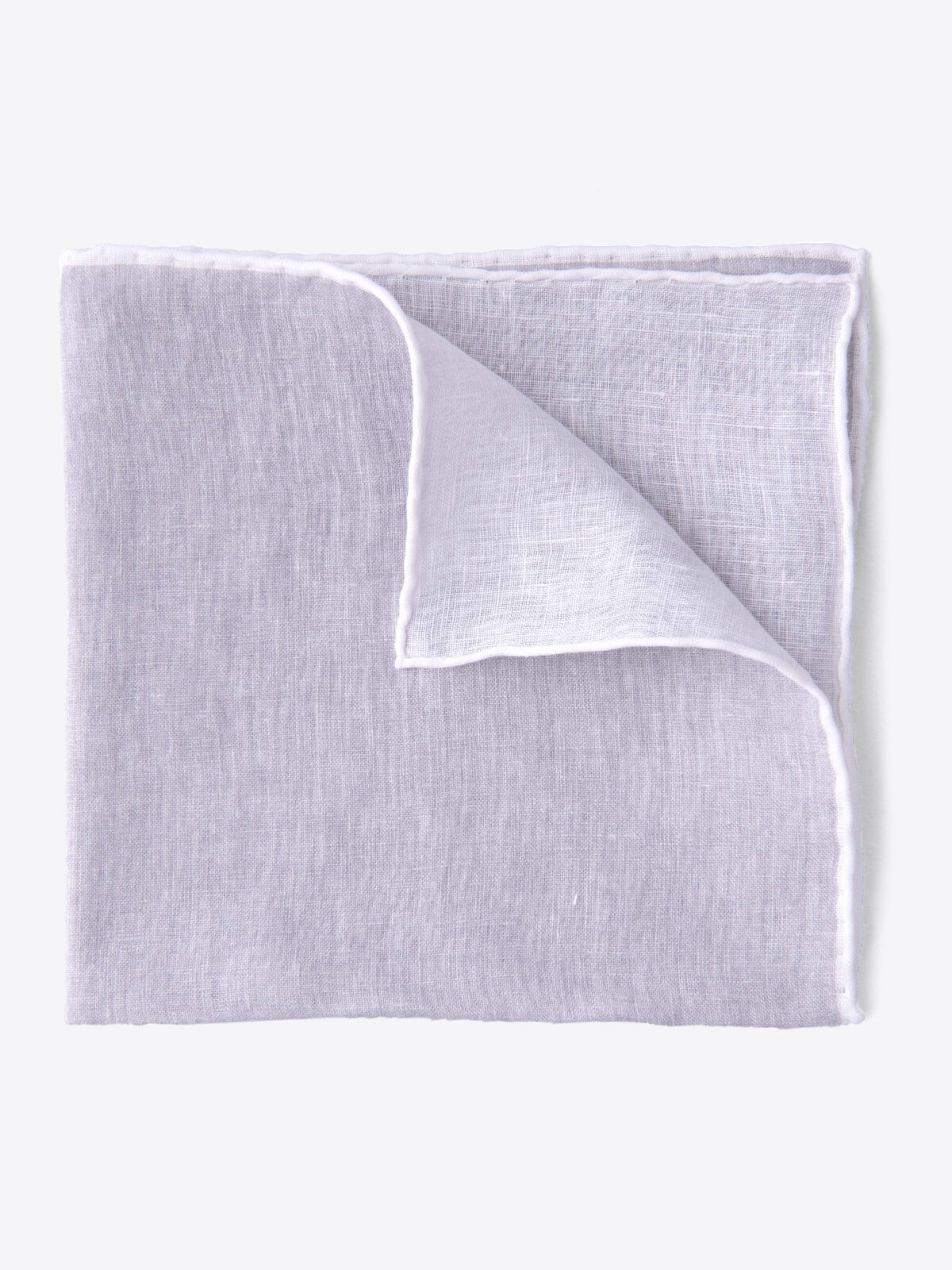 Grey Tipped Linen Pocket Square