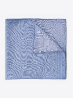 Grey Printed Fan Cotton and Silk Pocket Square