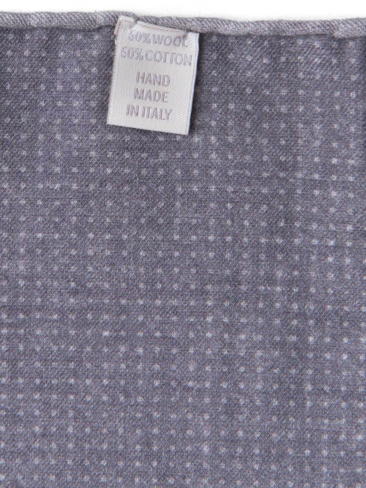 Grey Printed Cotton and Wool Square
