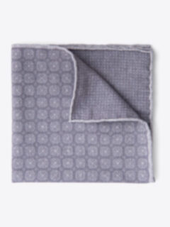 Grey Printed Cotton and Wool Square Product Thumbnail 1