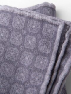 Grey Printed Cotton and Wool Square Product Thumbnail 2