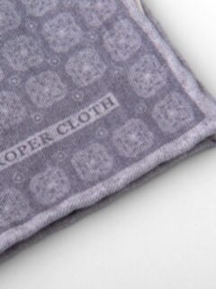 Grey Printed Cotton and Wool Square Product Thumbnail 3