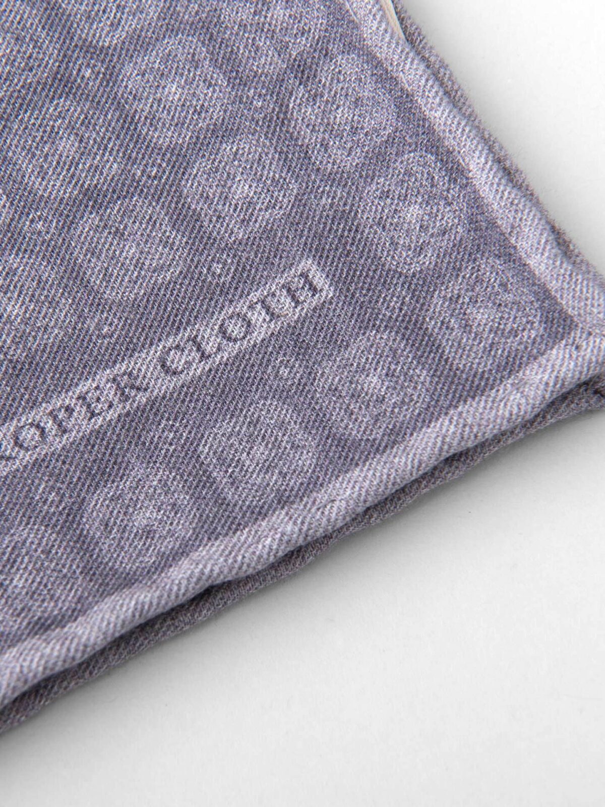 Grey Printed Cotton and Wool Square