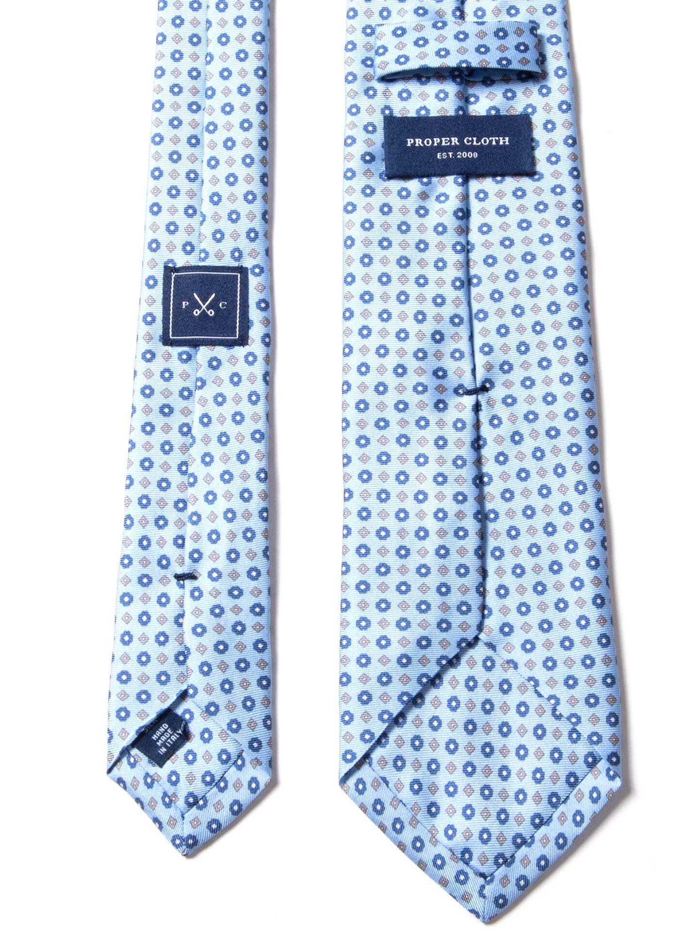 Lazio Light Blue Print Tie by Proper Cloth