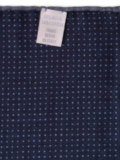 Navy Printed Cotton and Wool Square Product Thumbnail 4