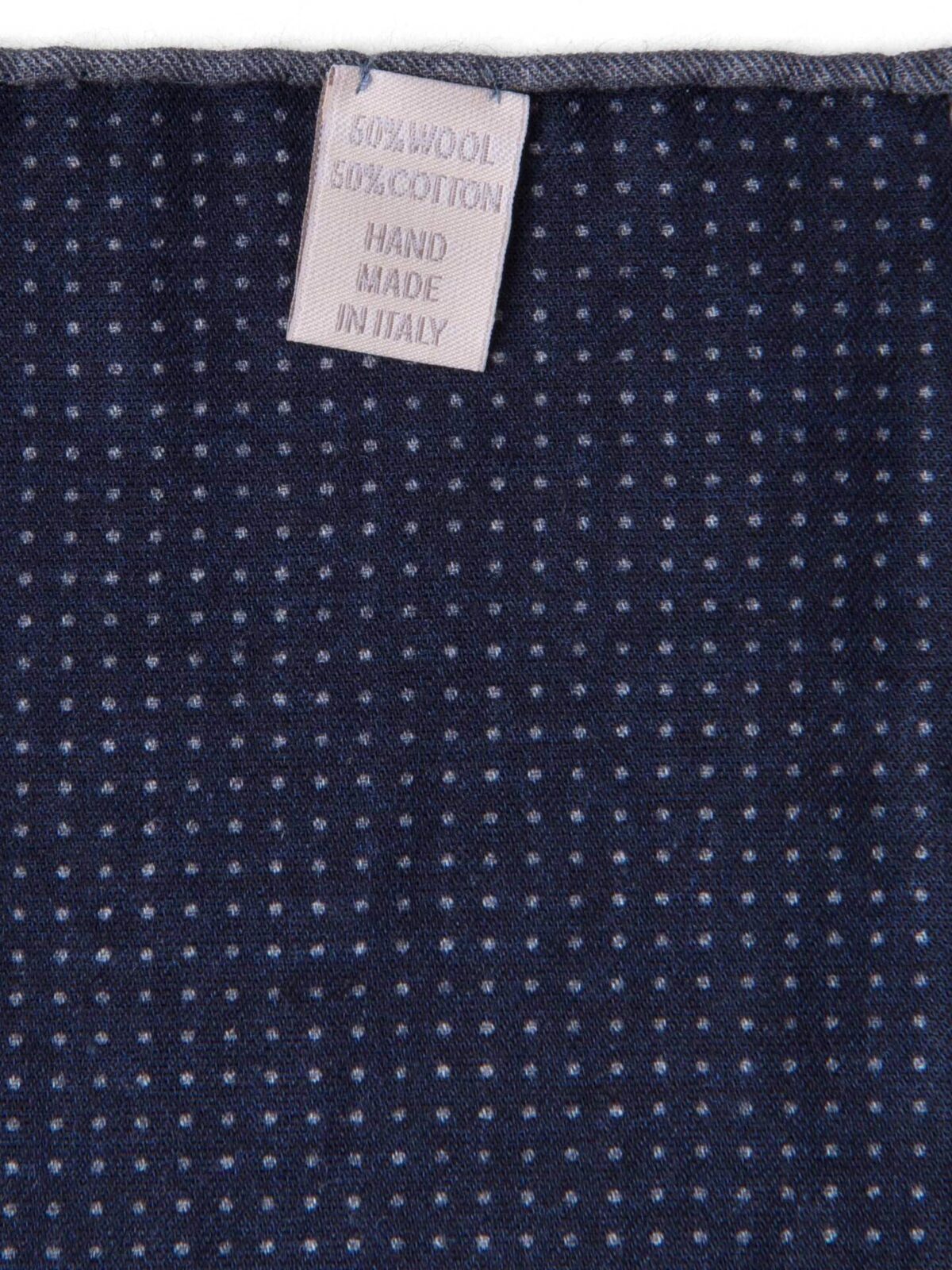 Navy Printed Cotton and Wool Square