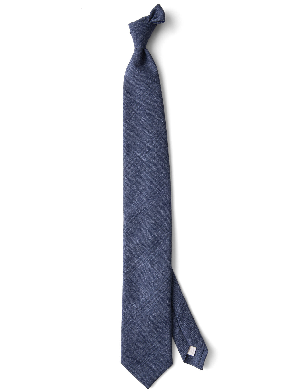 Slate Blue Plaid Wool Tie